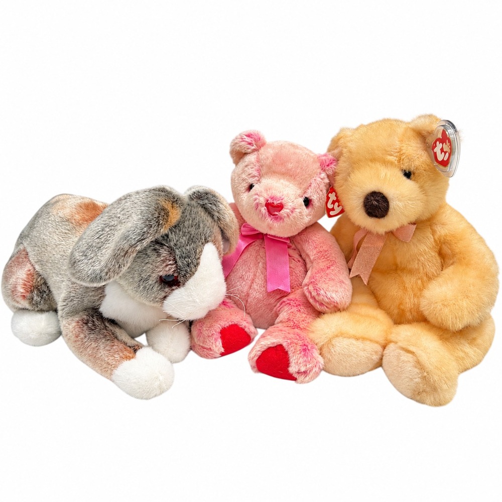 Ty Plush Lot Meadow Rabbit Butterbeary Romance Bear Beanie Buddy Classic Tags